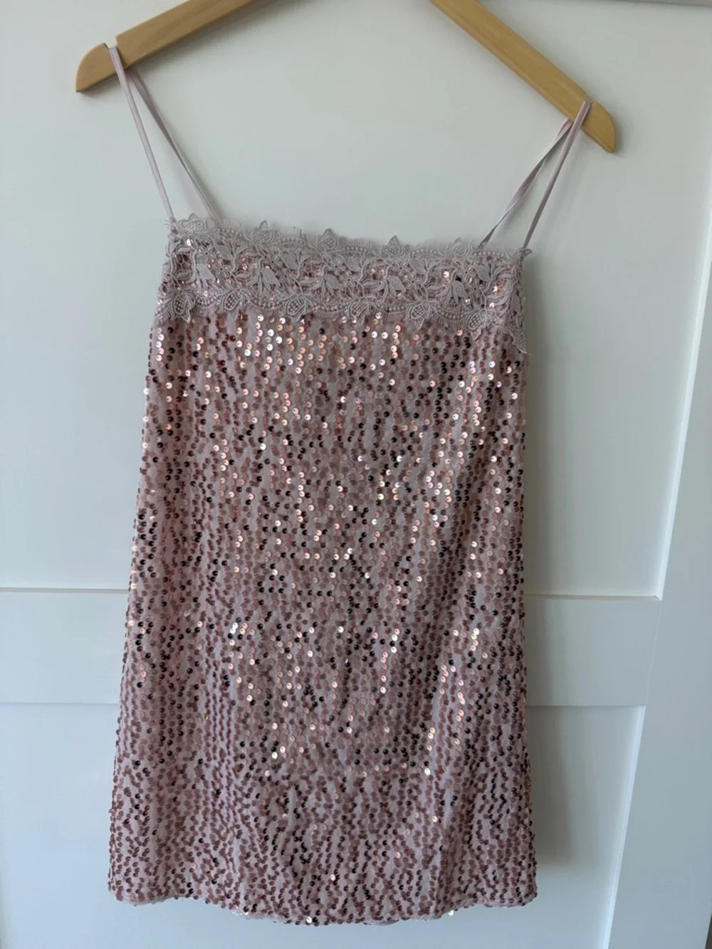 Free People Intimately Rose Gold Sequin Mini Dress - Picture 1 of 3